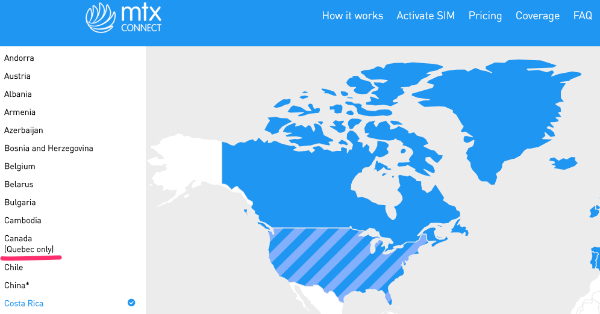 MTX Connectのカバレッジ